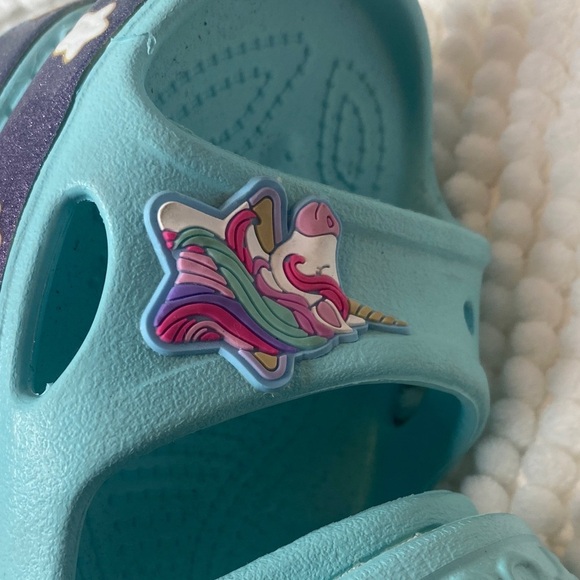 CROCS Kids Turquoise Unicorn Sandals - Picture 11 of 13
